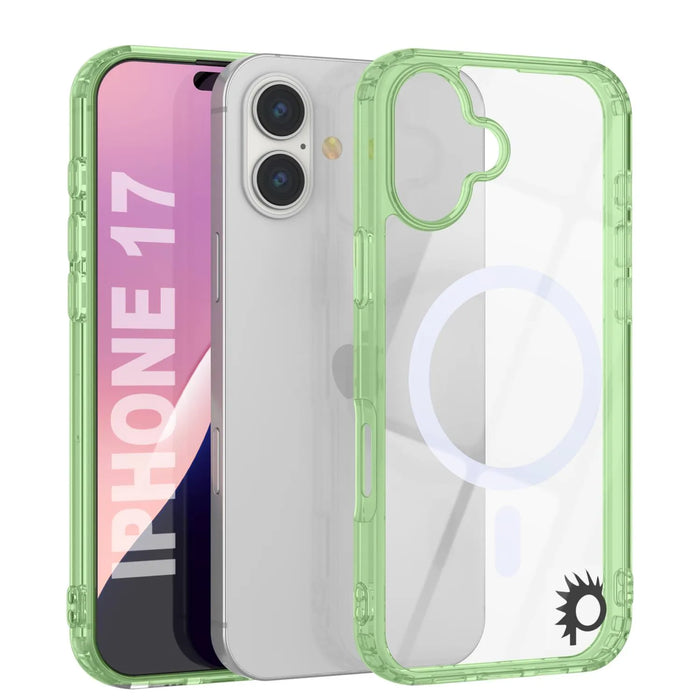 Punkcase iPhone 17 Magnetic Wireless Lading Case [Clearmag -Serie] [Green]