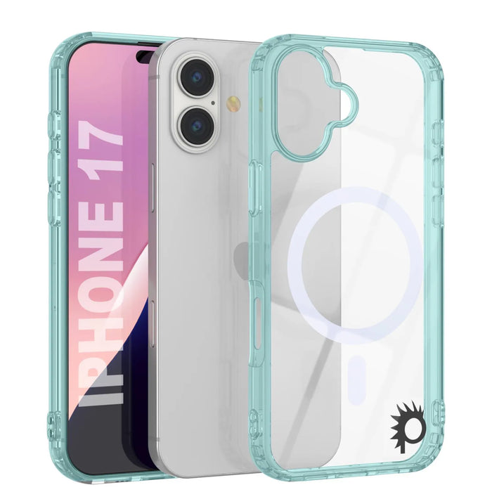 Punkcase iPhone 17 Magnetic Wireless Lading Case [Clearmag -Serie] [Teal]