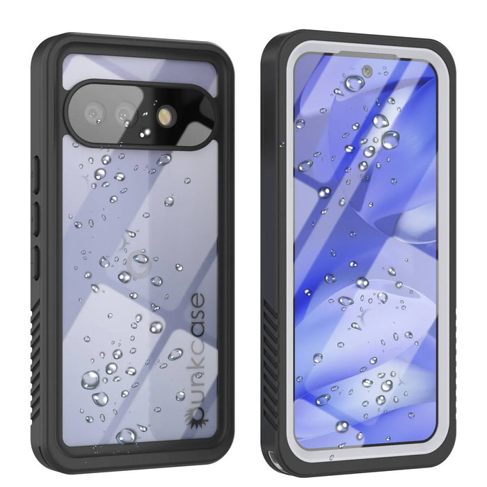 Google Pixel 9A Water of Case, PunkCase [Extreme Series] Panzerabdeckung mit integriertem Bildschirmschutz [Weiß]