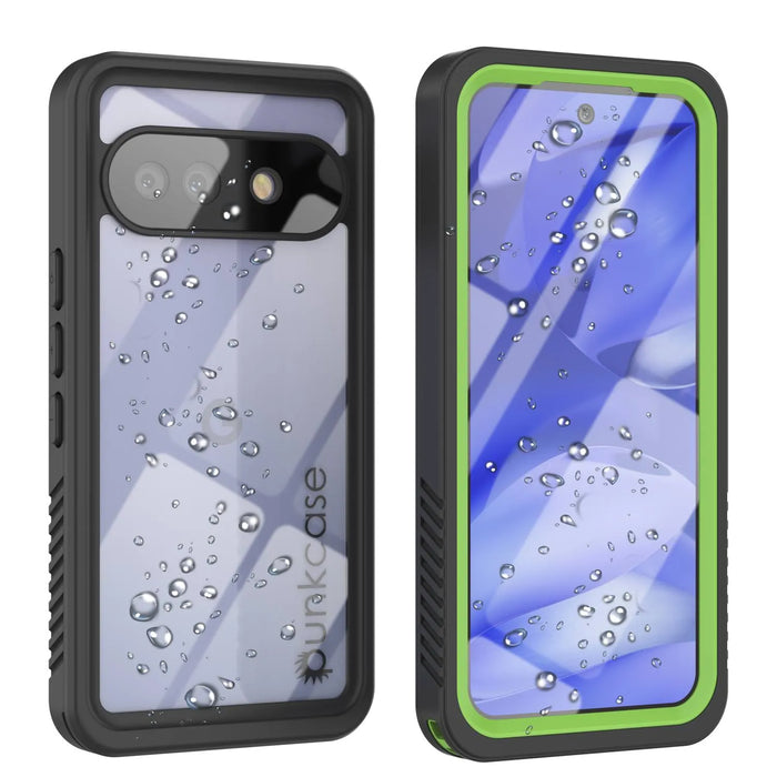 Google Pixel 9A Water of Case, PunkCase [Extreme Series] Panzerabdeckung mit integriertem Bildschirmschutz [hellgrün]