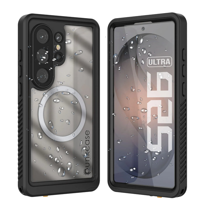 Wasserdichte Schutzhülle für Galaxy S26 Ultra, Punkcase [Extreme Mag-Serie], Panzerabdeckung mit integriertem Displayschutz [Schwarz]
