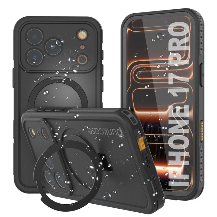 Wasserdichte iPhone 17 Pro-Hülle [Kickstud 2.0-Serie] IP68-Schutzhülle mit Displayschutzfolie und Ständer [Grau]