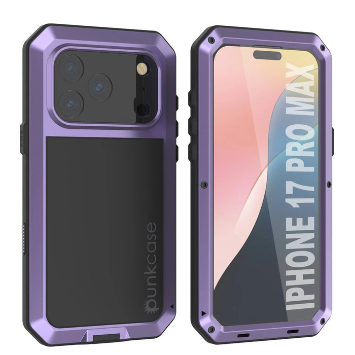 iPhone 17 Pro Max Metal Case, Heavy Duty Military Grade -Rüstungsabdeckung [Stoßdämpfer] Ganzkörper hart [Dunkelgrün]