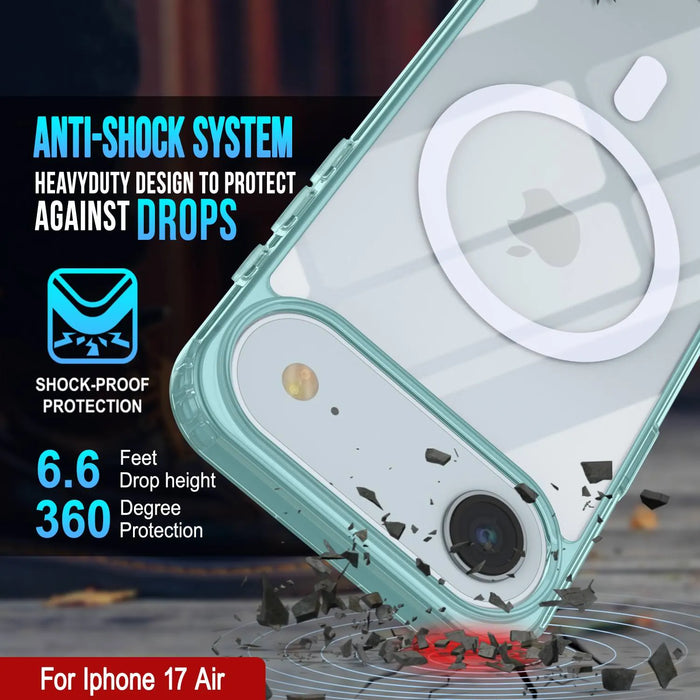 Punkcase iPhone 17 Air Magnetic Wireless Lading Case [Clearmag -Serie] [Teal]