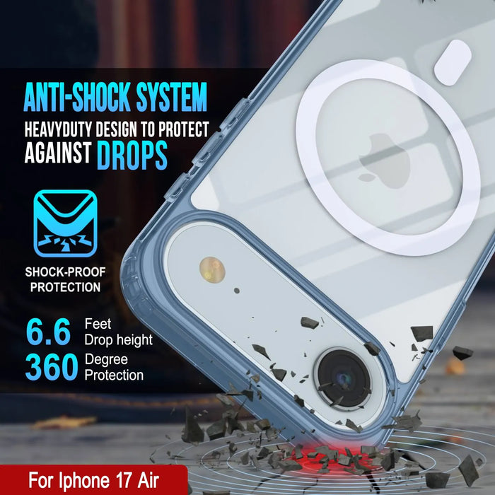 Punkcase iPhone 17 Air Magnetic Wireless Lading Case [Clearmag -Serie] [Navy]