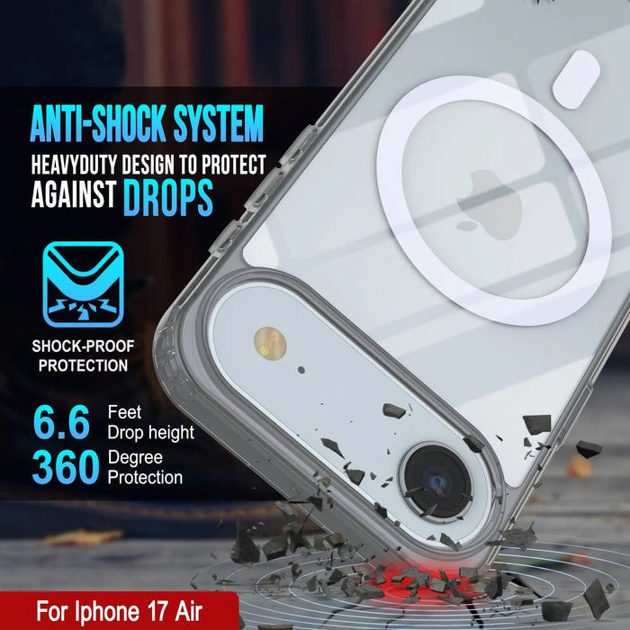 Punkcase iPhone 17 Air Magnetic Wireless Lading Case [Clearmag -Serie] [Silber]