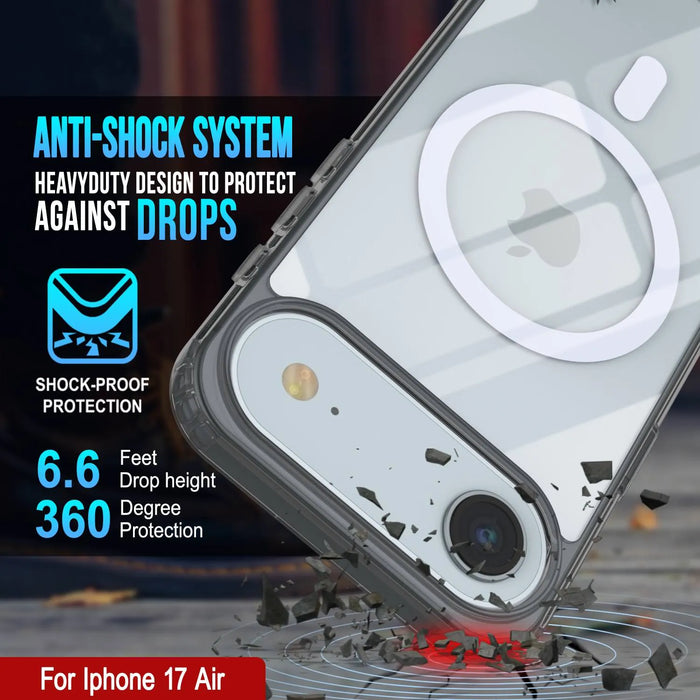 Punkcase iPhone 17 Air Magnetic Wireless Lading Case [Clearmag -Serie] [Black]