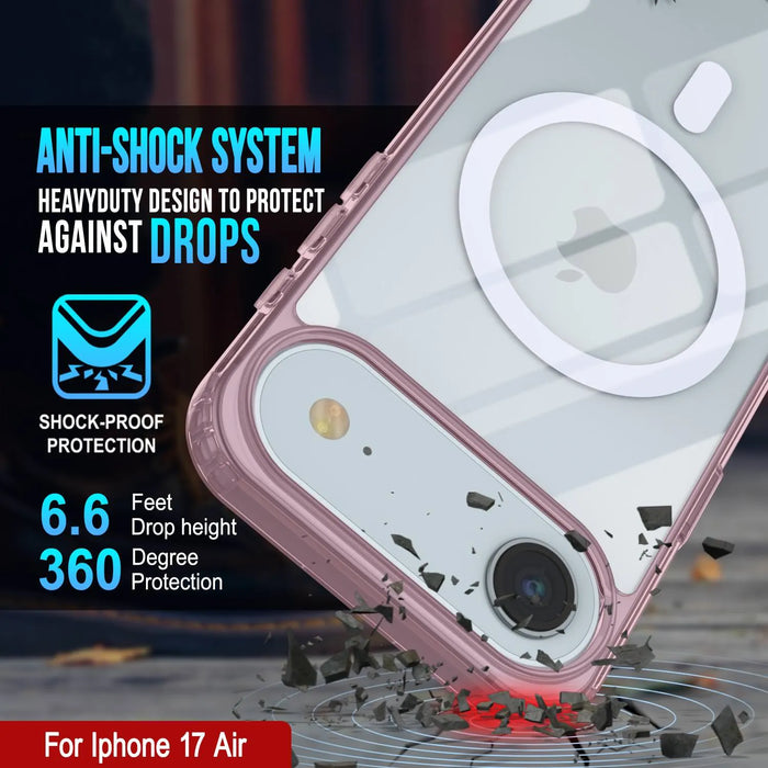 Punkcase iPhone 17 Air Magnetic Wireless Lading Case [Clearmag -Serie] [Rose]