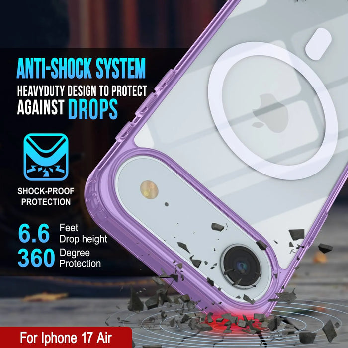 Punkcase iPhone 17 Air Magnetic Wireless Lading Case [Clearmag -Serie] [lila]