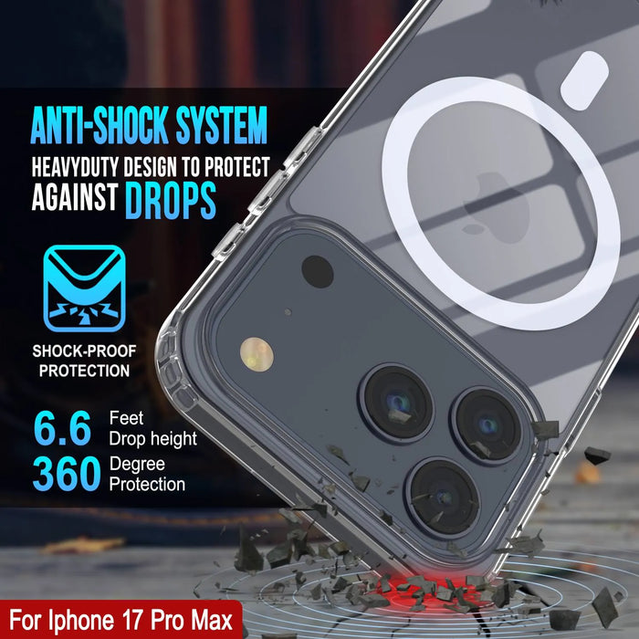 Punkcase iPhone 17 Pro Max Magnetic Wireless Lading Case [Clearmag -Serie] [Clear]