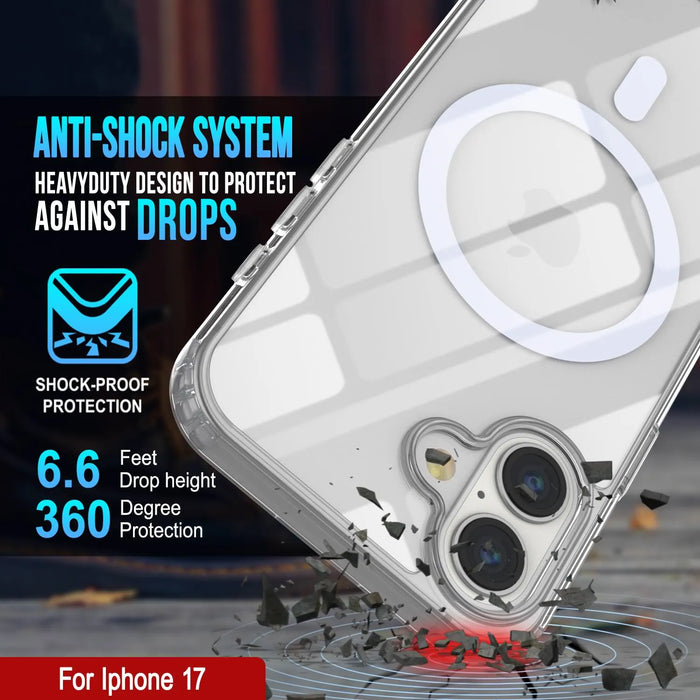 Punkcase iPhone 17 Magnetic Wireless Lading Case [Clearmag -Serie] [Clear]