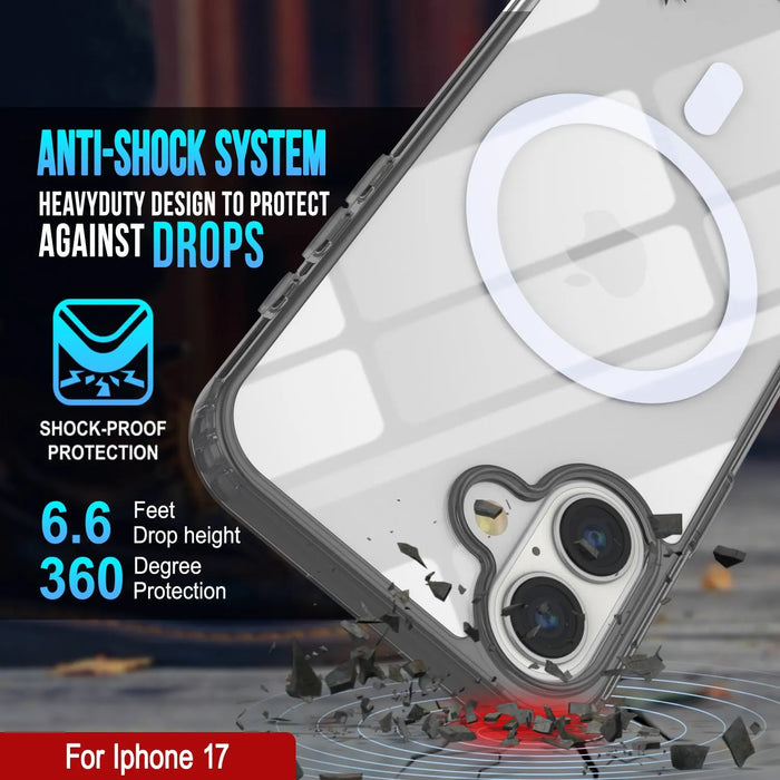 Punkcase iPhone 17 Magnetic Wireless Lading Case [Clearmag -Serie] [Schwarz]