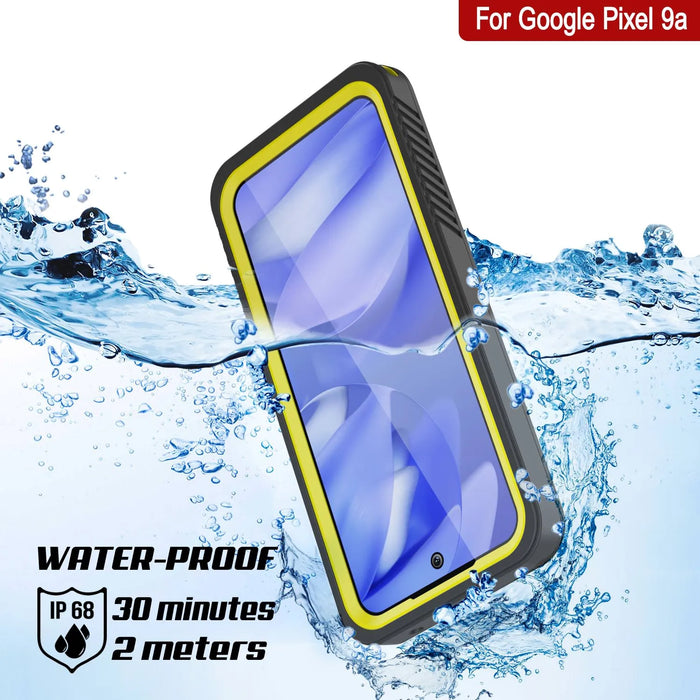 Google Pixel 9A Water of Case, PunkCase [Extreme Series] Panzerabdeckung mit integriertem Bildschirmschutz [Gelb]