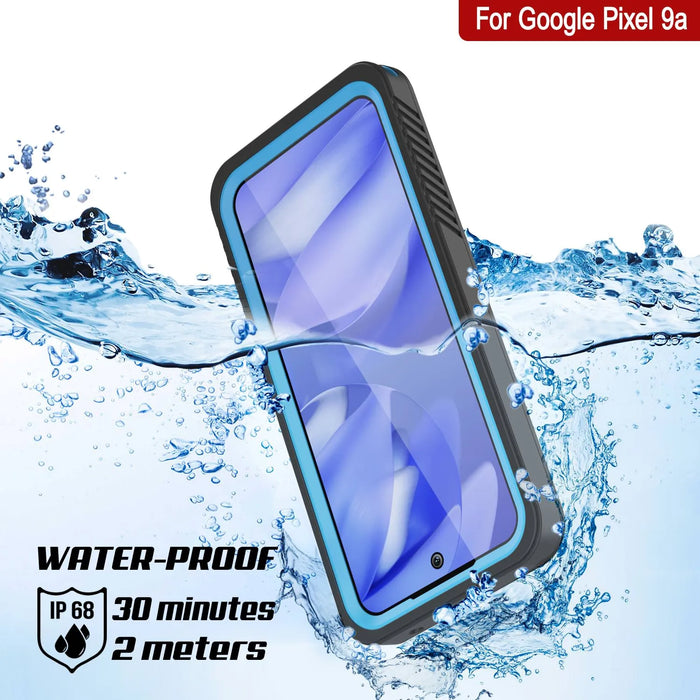 Google Pixel 9A Water of Case, PunkCase [Extreme Series] Panzerabdeckung mit integriertem Bildschirmschutz [hellblau]