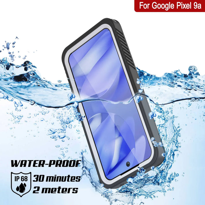 Google Pixel 9A Water of Case, PunkCase [Extreme Series] Panzerabdeckung mit integriertem Bildschirmschutz [Weiß]