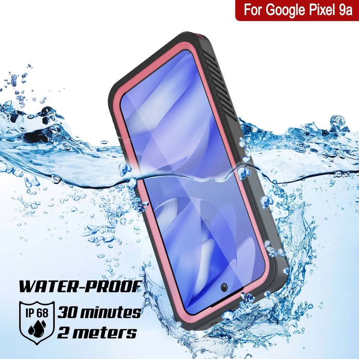 Google Pixel 9A Water of Case, PunkCase [Extreme Series] Panzerabdeckung mit integriertem Bildschirmschutz [Pink]