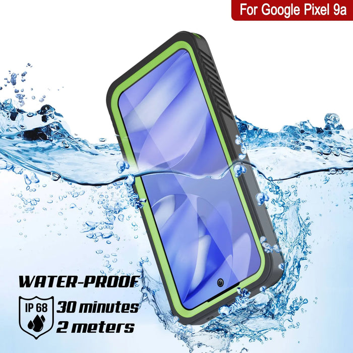 Google Pixel 9A Water of Case, PunkCase [Extreme Series] Panzerabdeckung mit integriertem Bildschirmschutz [hellgrün]