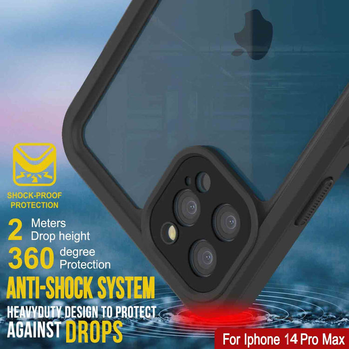 iPhone 14 Pro Max Waterproof Case, Punkcase [Extreme Series] Armor Cover W/ Built In Screen Protector [Red] (Color in image: Purple)