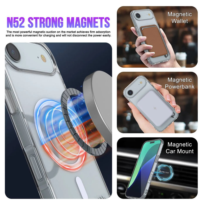 Punkcase iPhone 17 Air Magnetic Wireless Lading Case [Clearmag -Serie] [Clear]