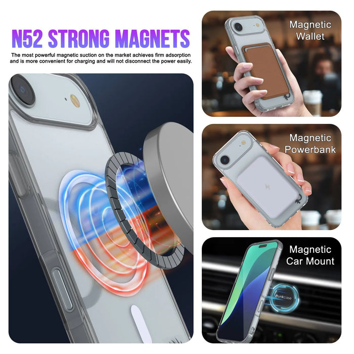 Punkcase iPhone 17 Air Magnetic Wireless Lading Case [Clearmag -Serie] [Silber]