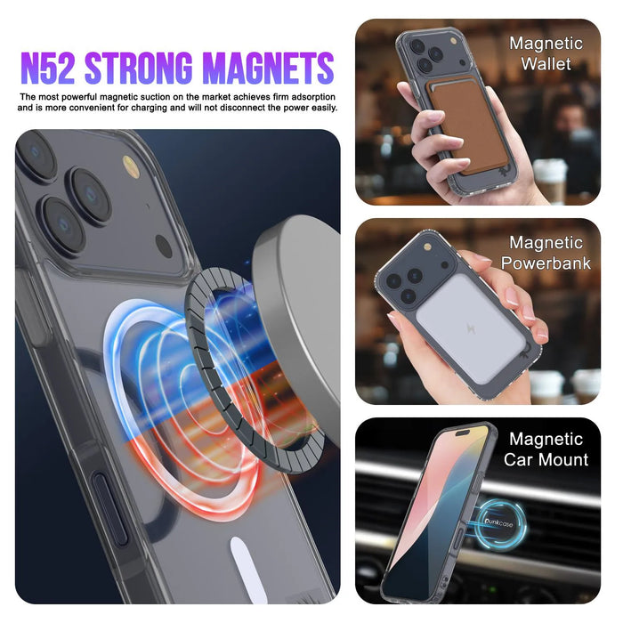Punkcase iPhone 17 Pro Max Magnetic Wireless Lading Case [Clearmag -Serie] [Silber]