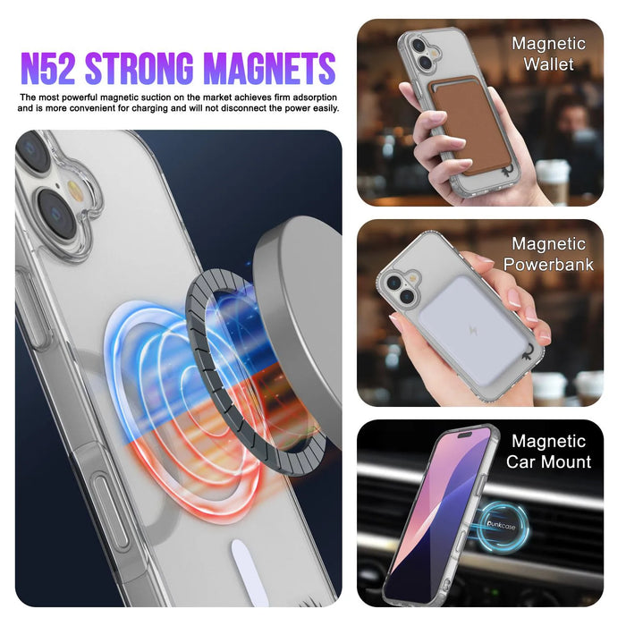 Punkcase iPhone 17 Magnetic Wireless Lading Case [Clearmag -Serie] [Clear]