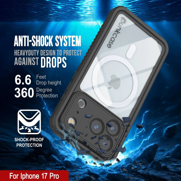 iPhone 17 Pro Water of Washof Case, PunkCase [Extreme Series] Panzerabdeckung mit integriertem Bildschirmschutz [Weiß]