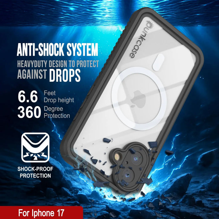 iPhone 17 wasserdichte Hülle, PunkCase [Extrem Mag -Serie] Rüstungsabdeckung mit integriertem Bildschirmschutz [Teal]
