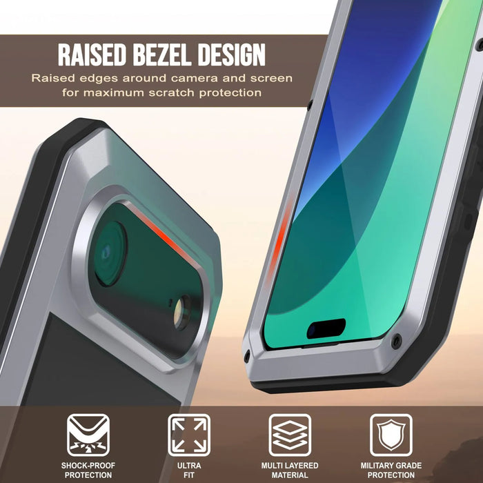 iPhone 17 Air Metal Case, Heavy Duty Military Grade -Rüstungsabdeckung [Stoßdämpfer] Ganzkörper hart [weiß]
