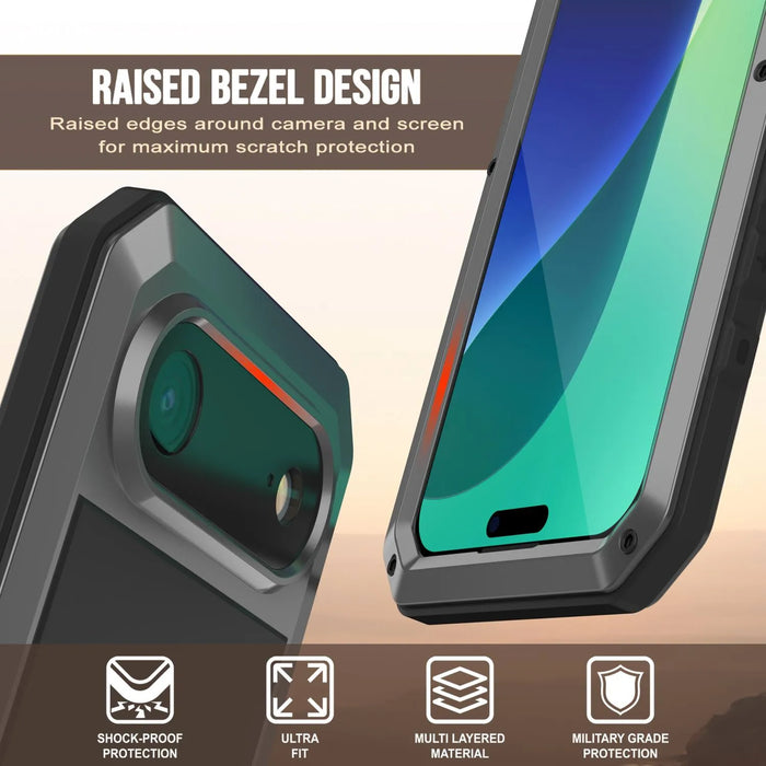 iPhone 17 Air Metal Case, Heavy Duty Military Grade -Rüstungsabdeckung [Stoßdämpfer] Ganzkörper hart [Silber]