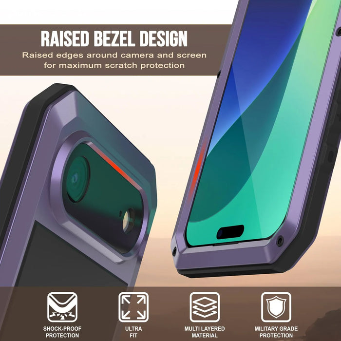 iPhone 17 Air Metal Case, Heavy Duty Military Grade -Rüstungsabdeckung [Stoßdämpfer] Ganzkörper hart [lila]