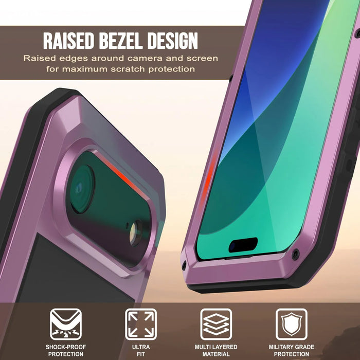 iPhone 17 Air Metal Case, Heavy Duty Military Grade -Rüstungsabdeckung [Schocksicher] Ganzkörper hart [Pink]