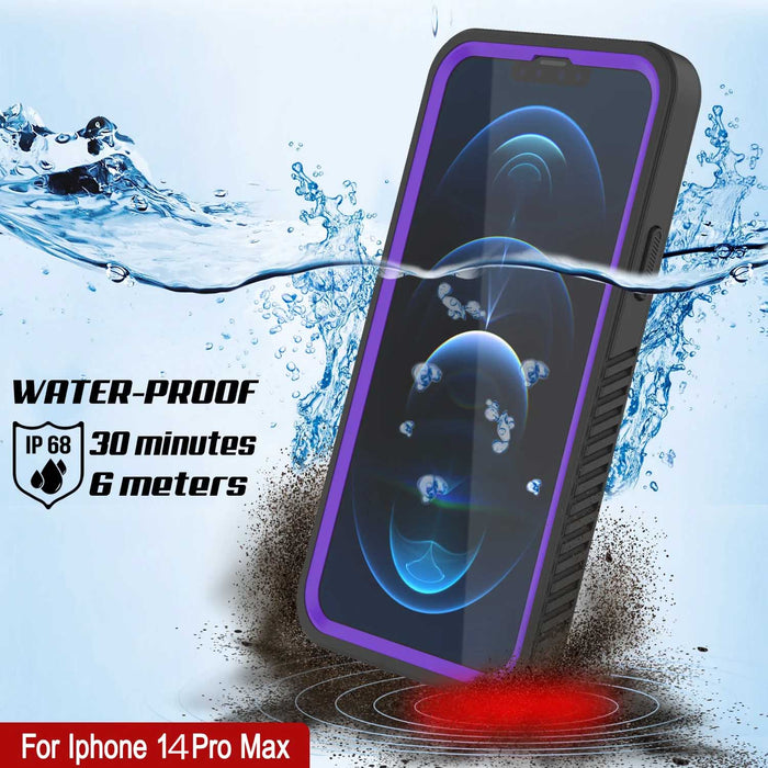 WATER-PROOF .- IP68 Certified 30 minutes C 6 matears For Iphone 14 Pro Max (Color in image: Light Blue)