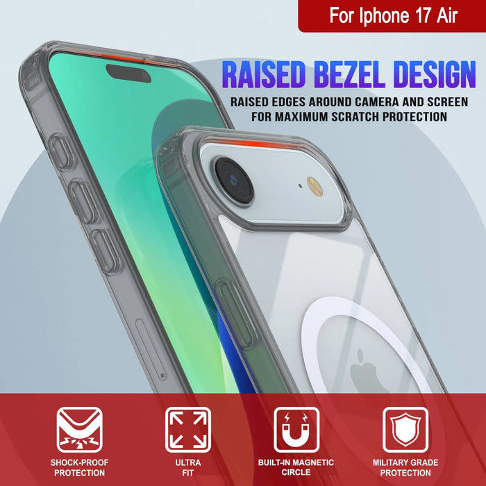 Punkcase iPhone 17 Air Magnetic Wireless Lading Case [Clearmag -Serie] [Silber]