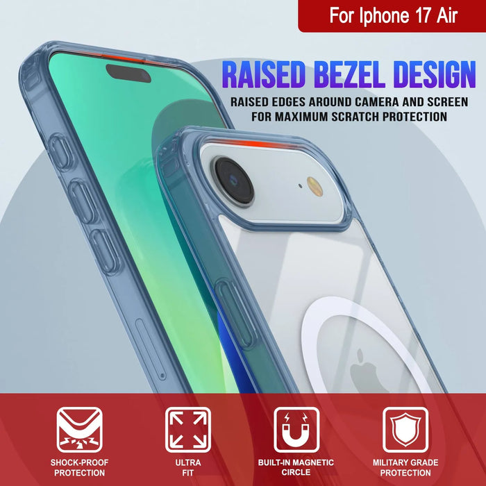 Punkcase iPhone 17 Air Magnetic Wireless Lading Case [Clearmag -Serie] [Navy]