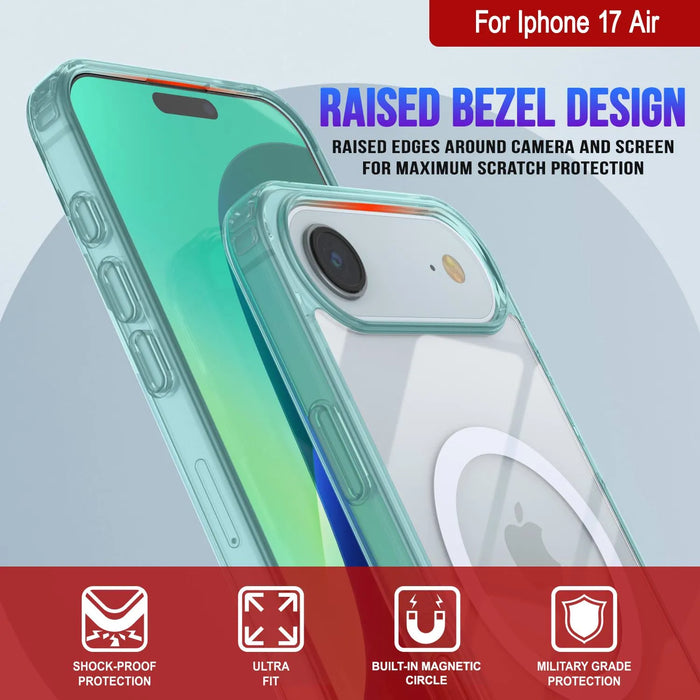 Punkcase iPhone 17 Air Magnetic Wireless Lading Case [Clearmag -Serie] [Teal]