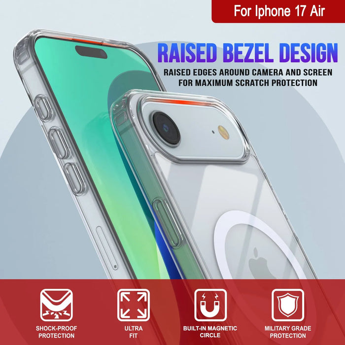 Punkcase iPhone 17 Air Magnetic Wireless Lading Case [Clearmag -Serie] [Clear]