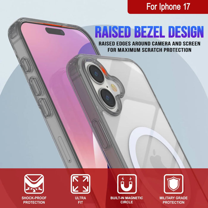 Punkcase iPhone 17 Magnetic Wireless Lading Case [Clearmag -Serie] [Silber]