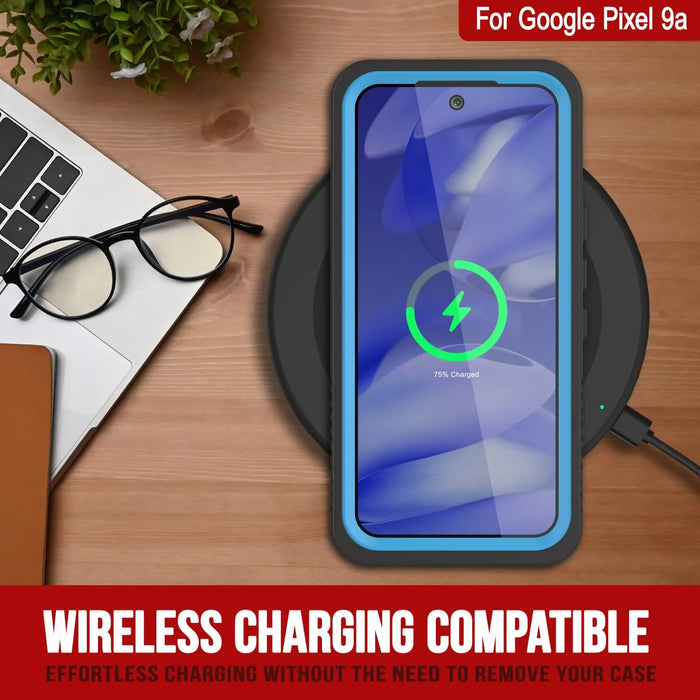 Google Pixel 9A Water of Case, PunkCase [Extreme Series] Panzerabdeckung mit integriertem Bildschirmschutz [hellblau]
