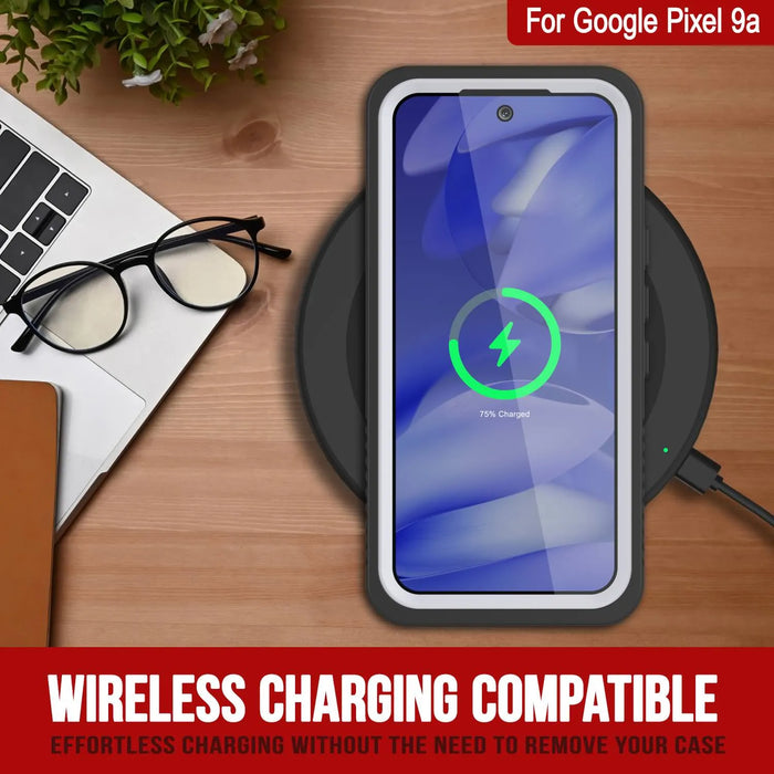 Google Pixel 9A Water of Case, PunkCase [Extreme Series] Panzerabdeckung mit integriertem Bildschirmschutz [Weiß]