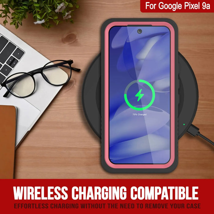 Google Pixel 9A Water of Case, PunkCase [Extreme Series] Panzerabdeckung mit integriertem Bildschirmschutz [Pink]