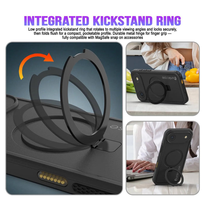 Wasserdichte iPhone 17 Air-Hülle [Kickstud 2.0-Serie] IP68-Schutzhülle mit Displayschutzfolie und Ständer [Lila]