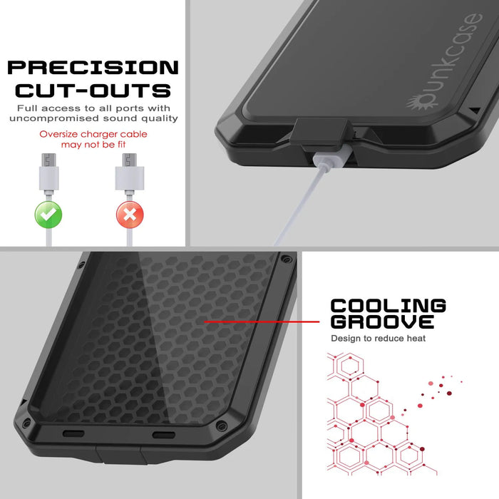 iPhone 17 Air Metal Case, Heavy Duty Military Grade -Rüstungsabdeckung [Stoßdämpfer] Ganzkörper hart [Schwarz]
