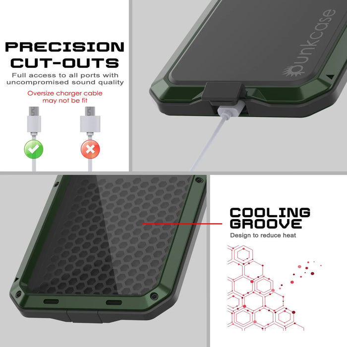 iPhone 17 Air Metal Case, Heavy Duty Military Grade -Rüstungsabdeckung [Schocksicher] Ganzkörper hart [dunkelgrün]