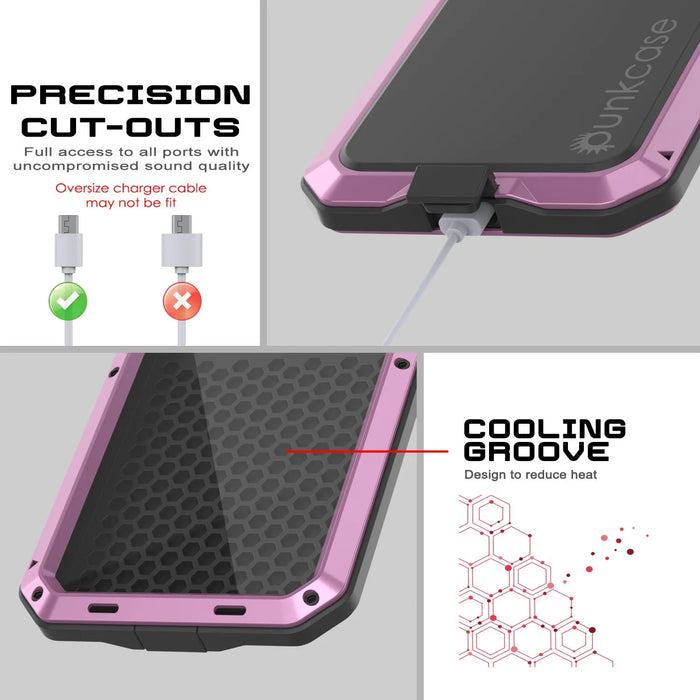 iPhone 17 Air Metal Case, Heavy Duty Military Grade -Rüstungsabdeckung [Schocksicher] Ganzkörper hart [Pink]