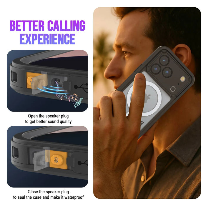 iPhone 17 Pro Max Water of Water of Case, PunkCase [Extreme Mag -Serie] Panzerabdeckung mit integriertem Bildschirmschutz [Weiß]