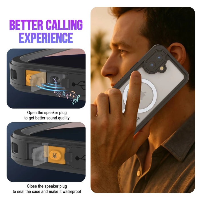 iPhone 17 wasserdichte Hülle, Punkcase [Extrem Mag -Serie] Rüstungsabdeckung mit integriertem Bildschirmschutz [Gray]