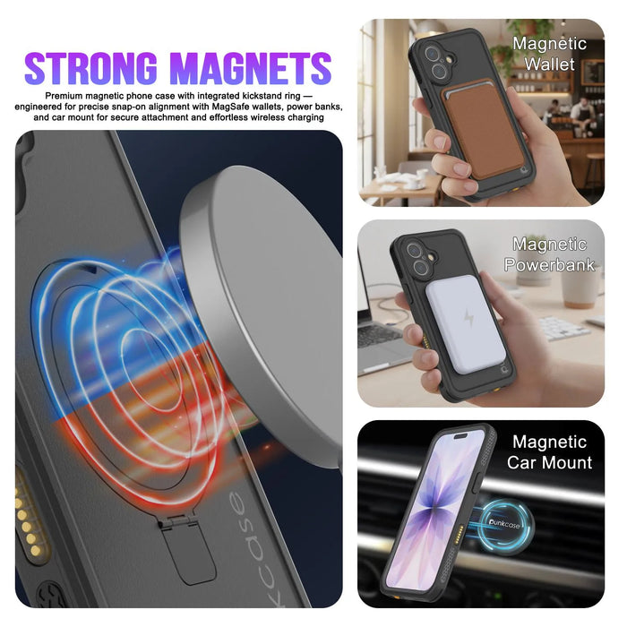 Wasserdichte iPhone 17-Hülle [Kickstud 2.0-Serie] IP68-Schutzhülle mit Displayschutzfolie und Ständer [Blau]