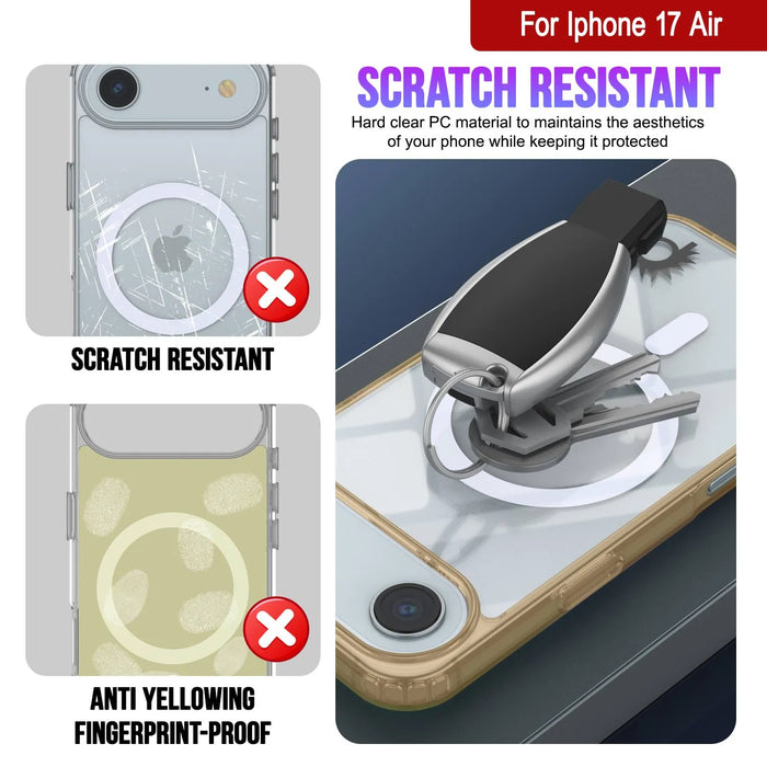 Punkcase iPhone 17 Air Magnetic Wireless Lading Case [Clearmag -Serie] [Gold]