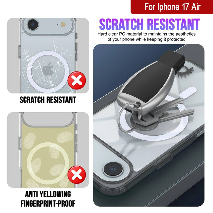 Punkcase iPhone 17 Air Magnetic Wireless Lading Case [Clearmag -Serie] [Black]